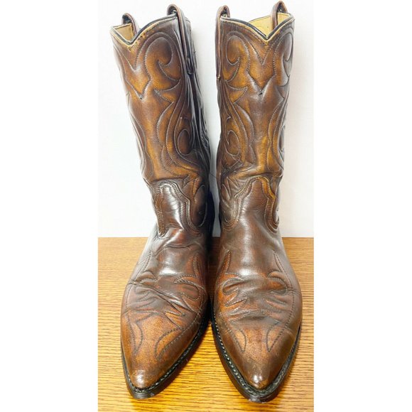 Vintage Acme Western Men 9 D Inlay Boots (Resoled) main image 4
